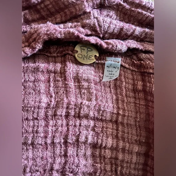 FREE PEOPLE Amaira Kimono gauze M/L Floral $128 Lace Trim Open Front Cardigan - Picture 7 of 12